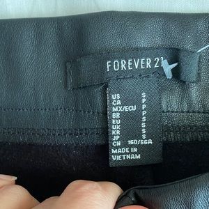 Forever 21 black leather pants size small
